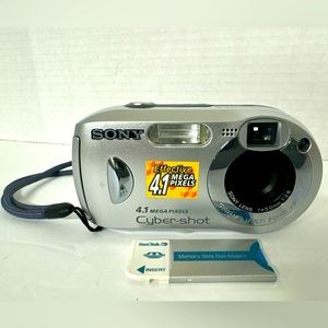 Sony CyberShot DSC-P41 4.1MP Digital Camera - Silver w/ Strap & Memory Stick